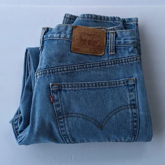 Men's 550 Levi Strauss & Co Blue Jeans Denim 38 x 30 - Picture 14 of 16